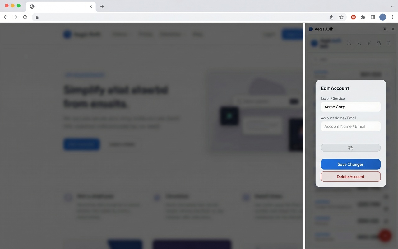 Edit Account Screen Mockup
